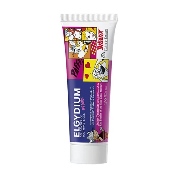 ELGYDIUM - JUNIOR Asterix Οδοντόκρεμα Gel με γεύση από Κόκκινα Μούρα (2-6 ετών) - 50ml